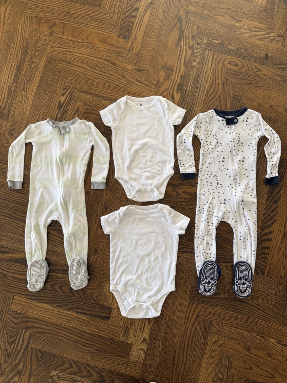 Bundle of 18-24 Months Gender Neutral Gap Onesies and Burt’s Bees Baby Pajamas